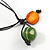 Long Multicoloured Wood Bead Black Cotton Cord Necklace - 110cm L - view 5