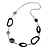 Black and Silver Acrylic Bead Chain Long Necklace - 84cm L - view 6