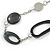 Black and Silver Acrylic Bead Chain Long Necklace - 84cm L - view 3