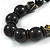 Chunky Black Wood Bead with Black Cotton Cord Necklace - 60cm L - view 3