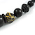 Chunky Black Wood Bead with Black Cotton Cord Necklace - 60cm L - view 4