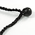 Chunky Black Wood Bead with Black Cotton Cord Necklace - 60cm L - view 2