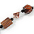 Striking Wood and Shell Bead with Silver Tone Wire Element Black Faux Leather Cord Necklace - 80cm L - view 4