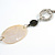 Natural Oval Shell and Black Ceramic Bead Faux Leather Cord Necklace - 70cm L - view 4