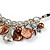 Shell Nugget and Metal Charm with Faux Leather Cord Necklace (Brown, Silver) - 50cm L/ 3cm Ext - view 3