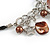 Shell Nugget and Metal Charm with Faux Leather Cord Necklace (Brown, Silver) - 50cm L/ 3cm Ext - view 5