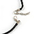 Shell Nugget and Metal Charm with Faux Leather Cord Necklace (Brown, Silver) - 50cm L/ 3cm Ext - view 6