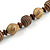 Chunky Wood Bead with Faux Leather Cord Long Necklace - 90cm L - view 5