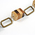 Statement Brown/ Natural Wood Bead and Bronze Square Metal Link Gold Cord Necklace - 76cm L - view 4