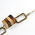 Statement Brown/ Natural Wood Bead and Bronze Square Metal Link Gold Cord Necklace - 76cm L - view 5