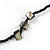 Long Grey Shell Nugget Black Glass Bead Necklace - 110cm L - view 6