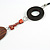 Wood and Shell Cotton Cord Necklace (Coral/ Brown/ Grey) - 94cm L - view 4