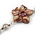 Brown Shell Floral Faux Leather Cord Long Necklace - 90cm L - view 3