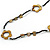 Long Black Glass Bead and Brass Brown Shell Flower Necklace - 110cm L - view 5