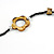 Long Black Glass Bead and Brass Brown Shell Flower Necklace - 110cm L - view 6