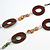 Wood and Shell Cotton Cord Necklace (Orange/ Brown/ Green) - 94cm L - view 4