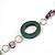 Wood and Shell Cotton Cord Necklace (Teal/ Brown/ Fuchsia) - 94cm L - view 7