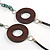 Wood and Shell Cotton Cord Necklace (Teal/ Brown/ Fuchsia) - 94cm L - view 8