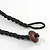 Wood and Shell Cotton Cord Necklace (Teal/ Brown/ Fuchsia) - 94cm L - view 5