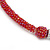 Red Glass Collar Necklace with Red Shell Flower Pendant - 43cm L - view 4