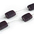 Two Strand Square Plum/ Purple Glass Bead Silver Tone Wire Necklace - 48cm L/ 5cm Ext - view 4