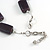 Two Strand Square Plum/ Purple Glass Bead Silver Tone Wire Necklace - 48cm L/ 5cm Ext - view 5