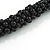 Statement Chunky Black Cluster Bead with Cotton Cord Necklace - 50cm L/ 3cm Ext - view 3