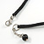 Statement Chunky Black Cluster Bead with Cotton Cord Necklace - 50cm L/ 3cm Ext - view 4