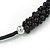 Statement Chunky Black Cluster Bead with Cotton Cord Necklace - 50cm L/ 3cm Ext - view 5