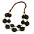 Statement Wood Bead Chunky Necklace (Brown/ Natural) - 72cm L