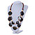 Statement Wood Bead Chunky Necklace (Brown/ Natural) - 72cm L - view 2