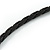 Black Ceramic Bead, Semiprecious Stone Black Faux Leather Cord Necklace - 56cm L - view 6