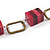 Statement Fuchsia Pink Wood Bead and Bronze Square Metal Link Gold Cord Necklace - 76cm L - view 4