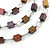 Multi-layered Wood Bead Rubber Cord Necklace (Bronze/ Purple/ Brown) - 86cm L - view 3