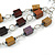 Multi-layered Wood Bead Rubber Cord Necklace (Bronze/ Purple/ Brown) - 86cm L - view 4