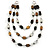 Multi-layered Wood Bead Rubber Cord Necklace (Bronze/ Black/ Silver) - 86cm L - view 3