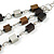 Multi-layered Wood Bead Rubber Cord Necklace (Bronze/ Black/ Silver) - 86cm L - view 5