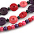 3 Strand Wood Button Bead Necklace In Pink/ Purple - 70cm L - view 3