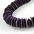 Brown/ Purple Wood Bead with Cotton Cord Necklace - 70cm L - view 4