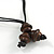 Brown/ Purple Wood Bead with Cotton Cord Necklace - 70cm L - view 6