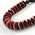 Brown/ Pink Wood Bead with Cotton Cord Necklace - 70cm L - view 3