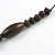 Brown/ Pink Wood Bead with Cotton Cord Necklace - 70cm L - view 4