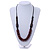 Brown/ Pink Wood Bead with Cotton Cord Necklace - 70cm L - view 2