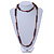 Long Wood, Glass, Shell Beads Necklace In Brown - 114cm L - view 3