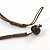 Brown Wood Round Bead Cotton Cord Necklace - 56cm L - view 5