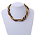 Brown/ Natural Multistrand Twisted Wood Bead Necklace - 40cm L - view 2