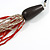 Long Layered Multi-strand Brick Red/ Transparent Glass Bead Black Faux Leather Cord Necklace - 100cm L - view 6
