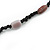 Long Black Glass, Lavender Ceramic Bead Necklace - 104cm L - view 6