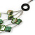 Layered Green Sea Shell with Black Faux Leather Cord Necklace - 70cm L - view 3