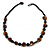 Exquisite Glass and Ceramic Bead Cord Necklace (Brown, Black, Amber) - 54cm Long - view 6
